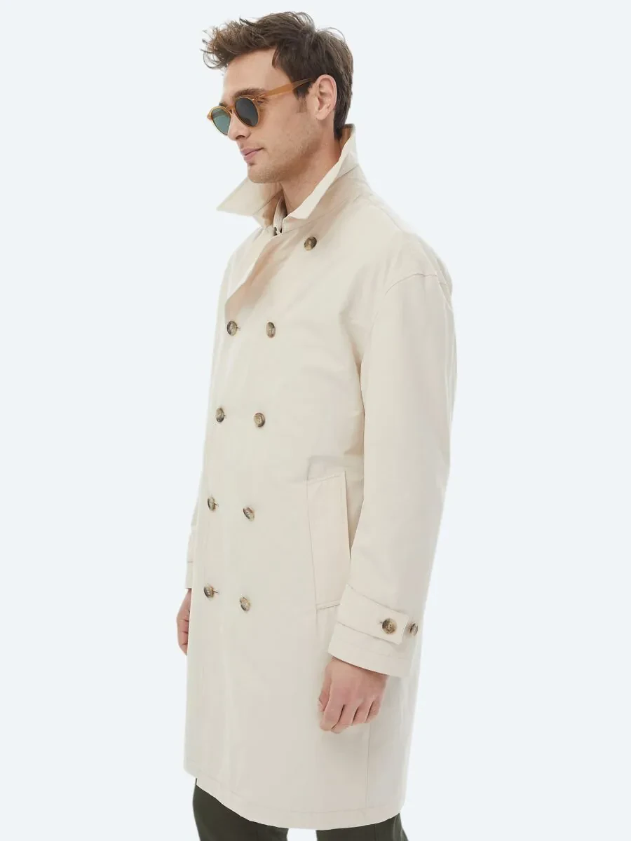 Light Beige Weaving Rain Coat - 8