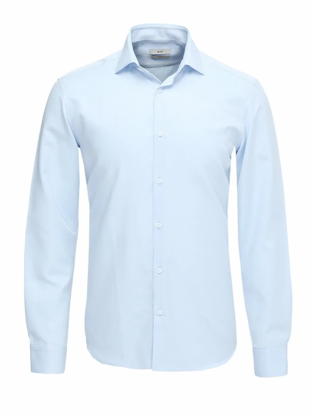 Light Blue Plain Regular Fit Weaving Classical Cotton Blended Shirt - 1