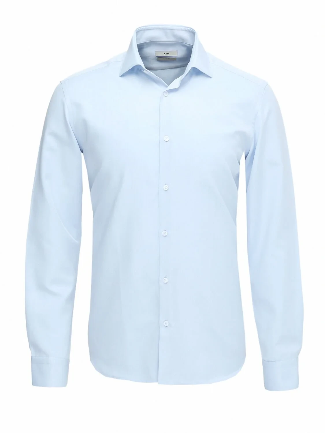 Light Blue Plain Regular Fit Weaving Classical Cotton Blended Shirt - 1