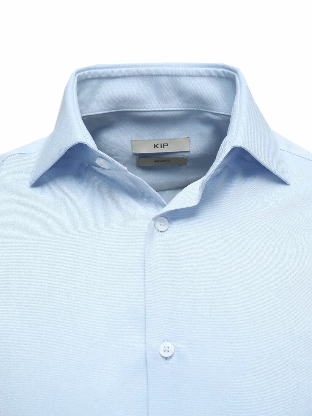 Light Blue Plain Regular Fit Weaving Classical Cotton Blended Shirt - 2
