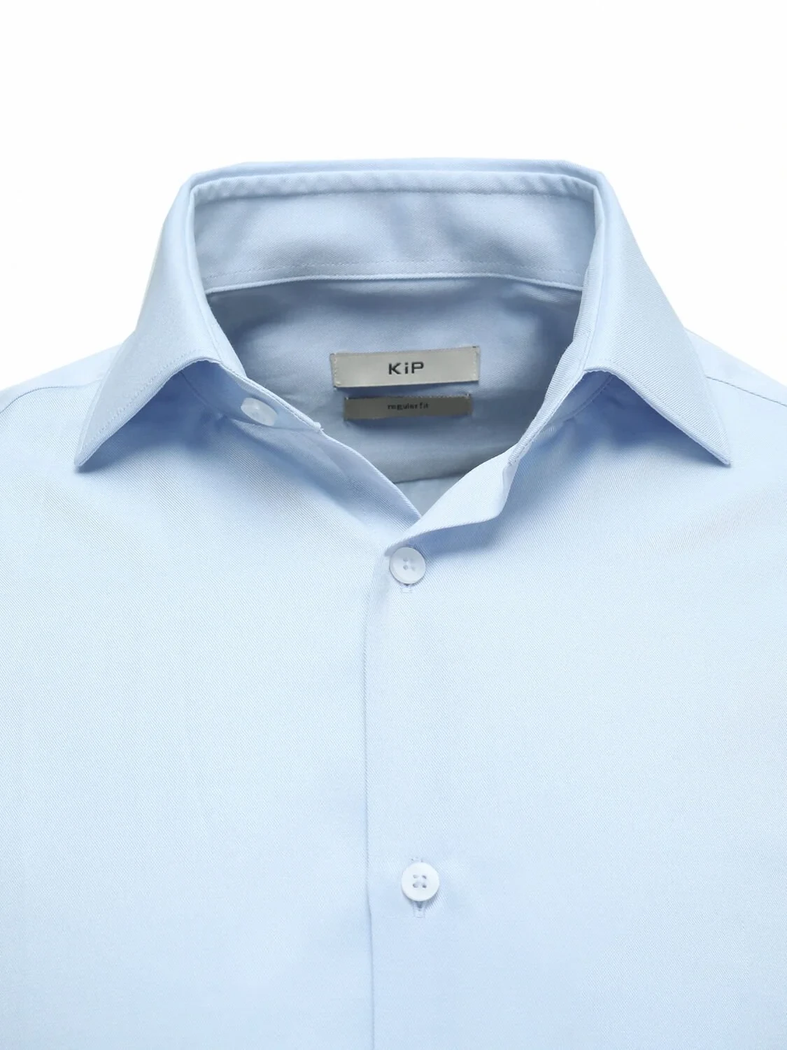 Light Blue Plain Regular Fit Weaving Classical Cotton Blended Shirt - 2