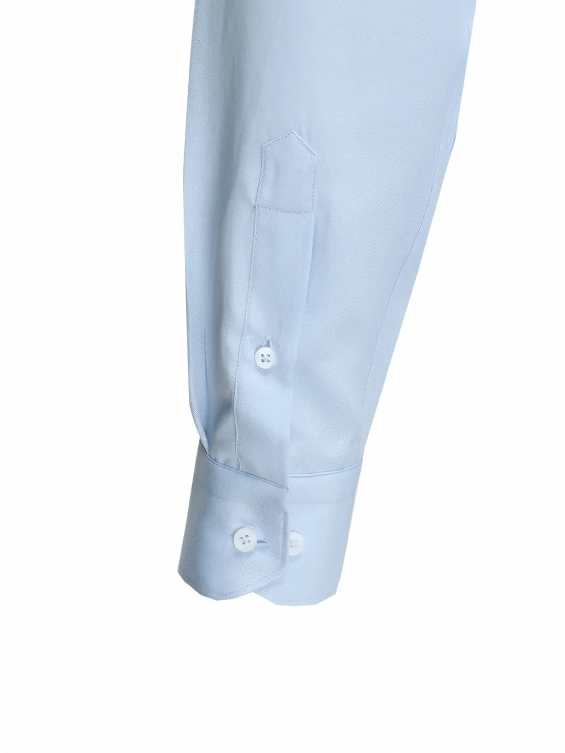 Light Blue Plain Regular Fit Weaving Classical Cotton Blended Shirt - 4