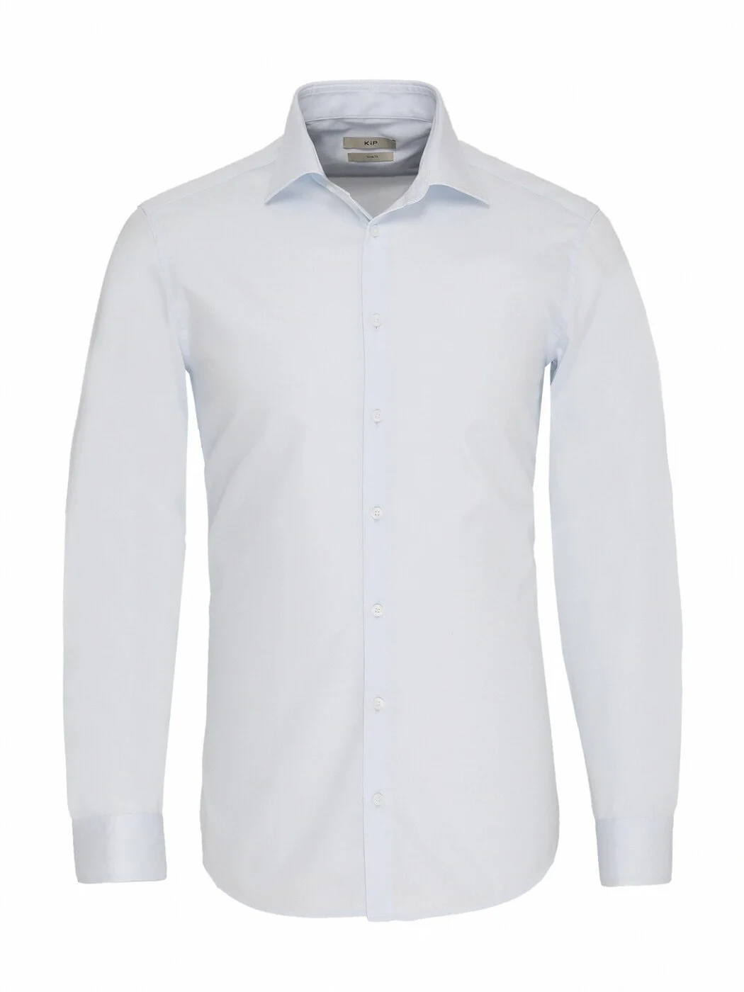 Light Blue Plain Slim Fit Weaving Classical 100% Cotton Shirt - 1