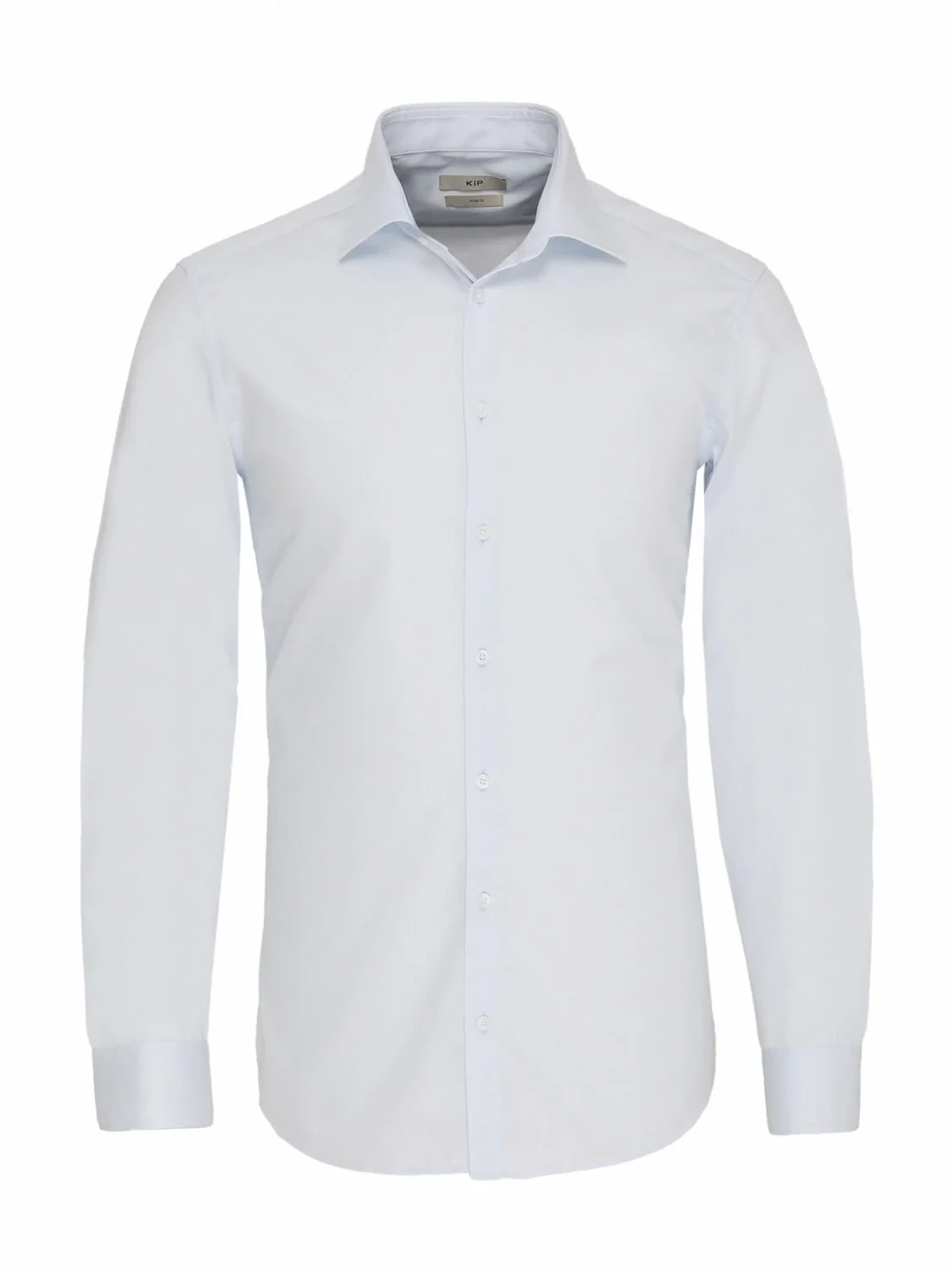Light Blue Plain Slim Fit Weaving Classical 100% Cotton Shirt - 1