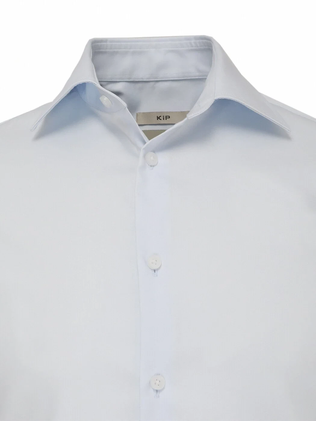Light Blue Plain Slim Fit Weaving Classical 100% Cotton Shirt - 2