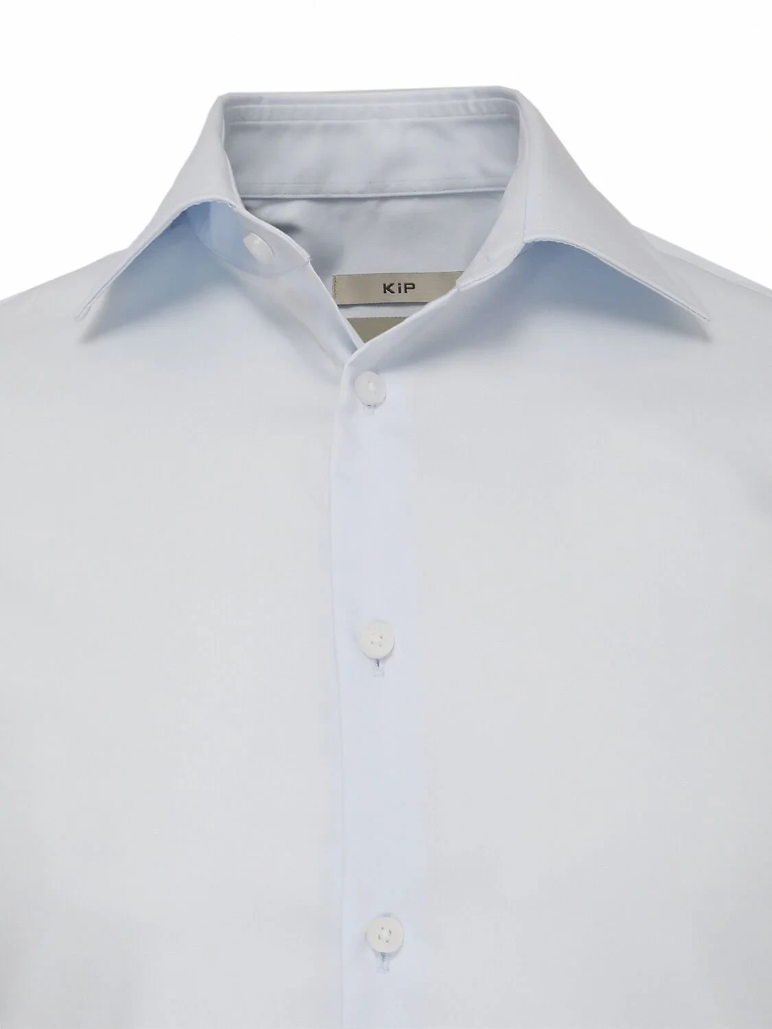 Light Blue Plain Slim Fit Weaving Classical 100% Cotton Shirt - 2