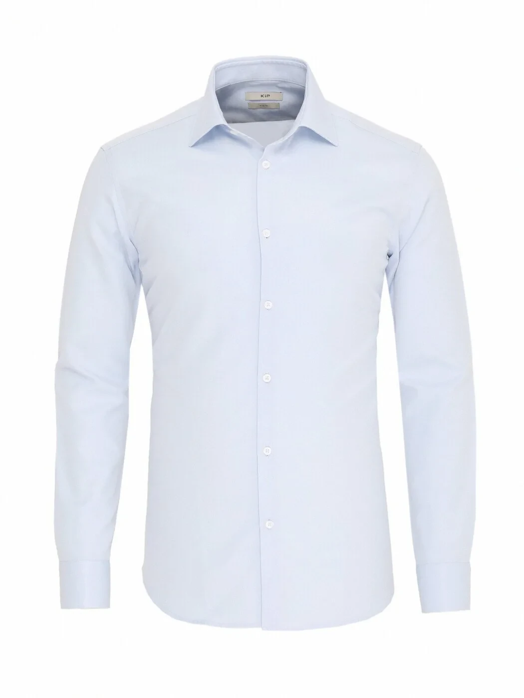 Light Blue Plain Slim Fit Weaving Classical Cotton Blended Shirt - 1