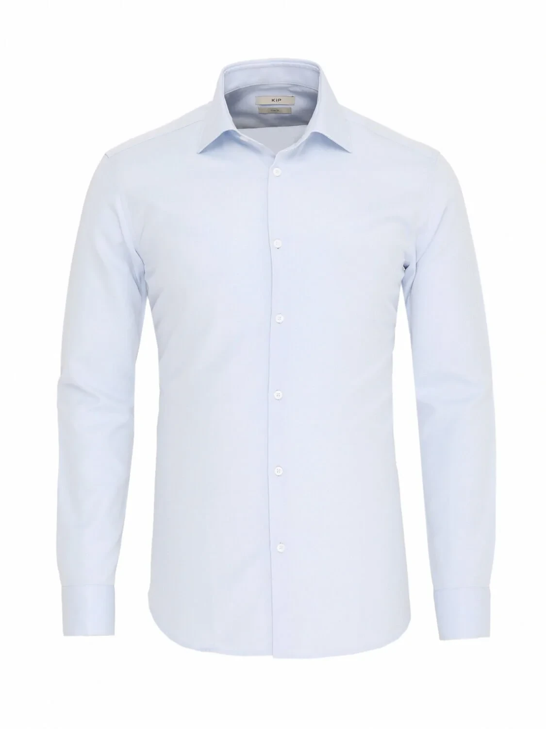 Light Blue Plain Slim Fit Weaving Classical Cotton Blended Shirt - 1