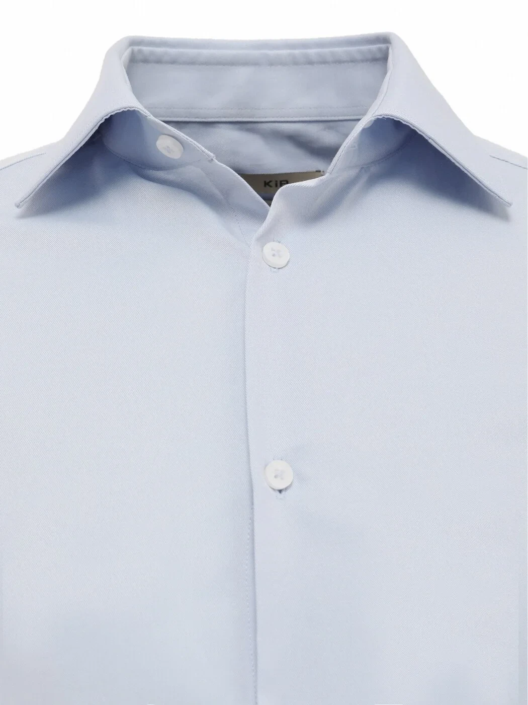Light Blue Plain Slim Fit Weaving Classical Cotton Blended Shirt - 2