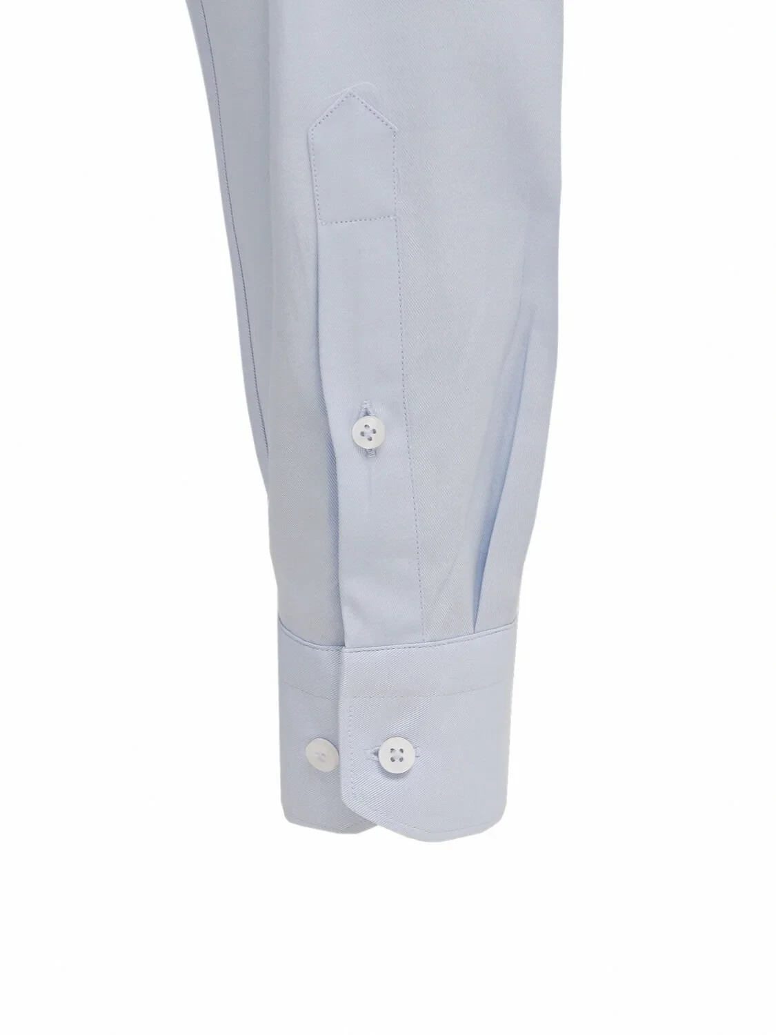 Light Blue Plain Slim Fit Weaving Classical Cotton Blended Shirt - 4