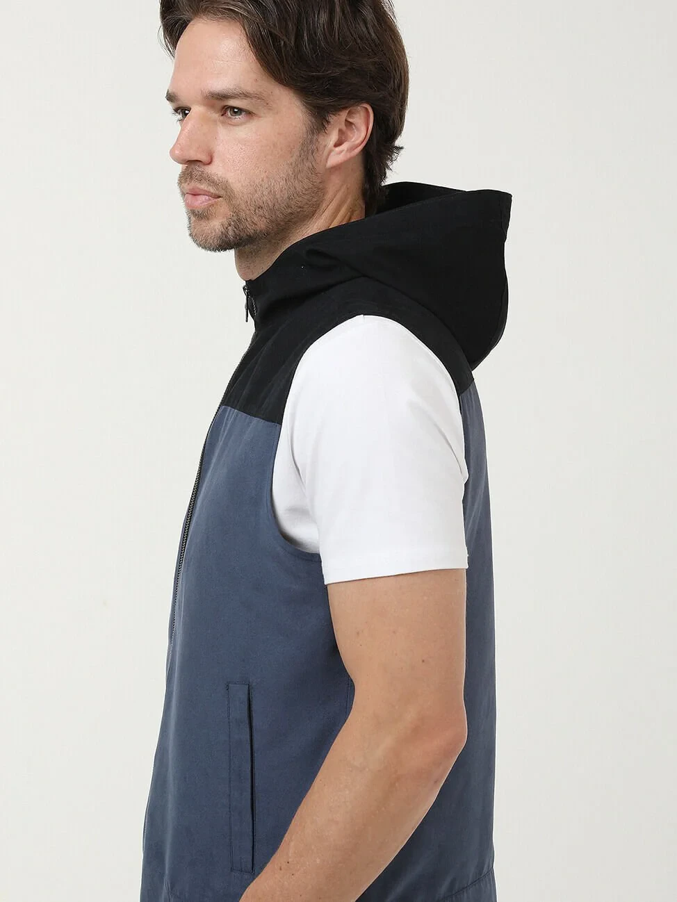 Light Blue Weaving Puffer Vest - 3