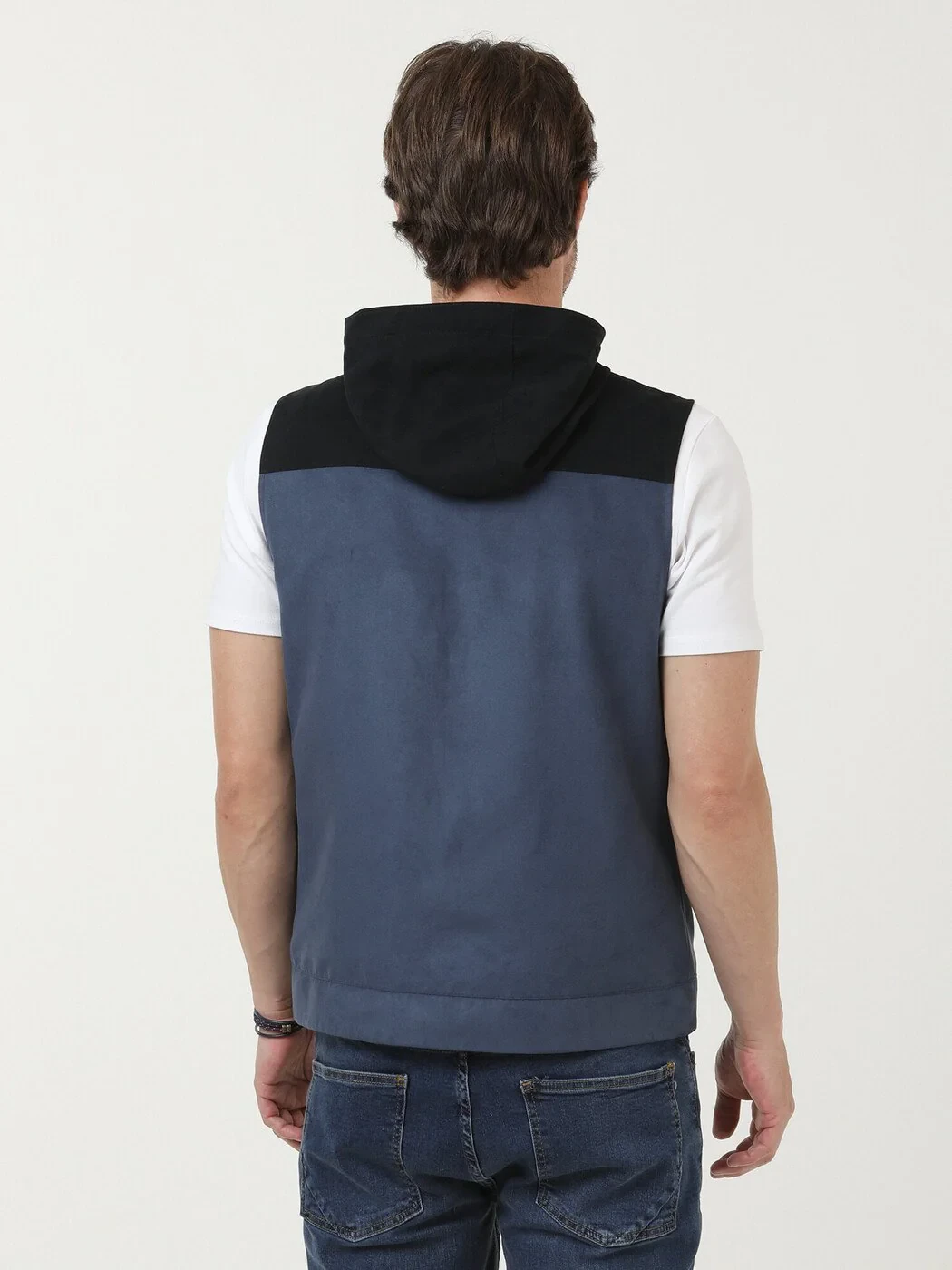 Light Blue Weaving Puffer Vest - 4