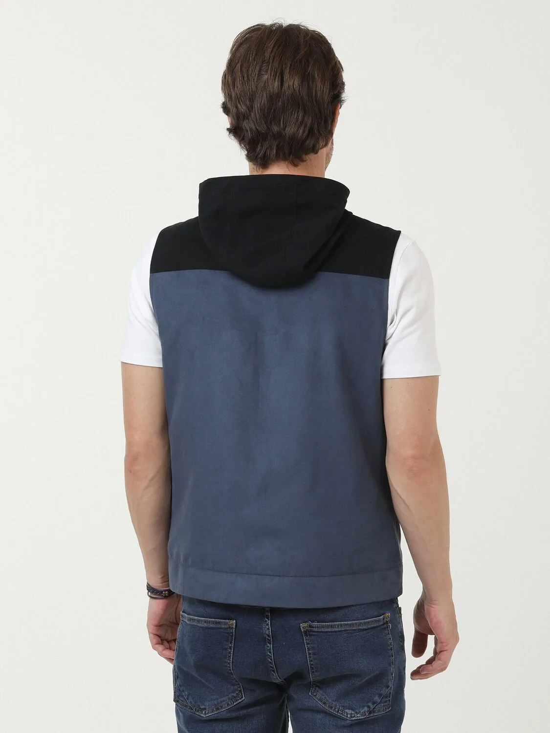 Light Blue Weaving Puffer Vest - 4