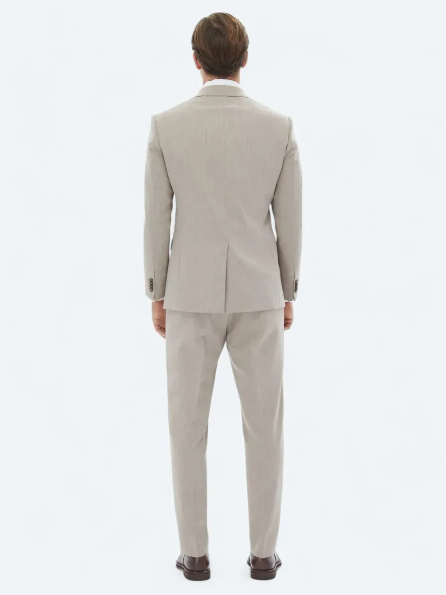 Light Brown Micro Modern Fit Recycled Suit - 6