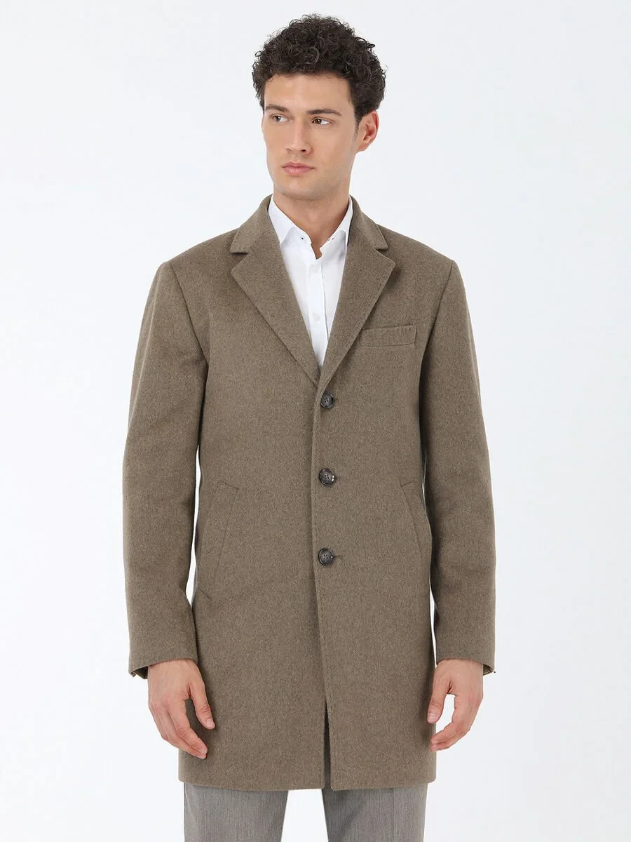 Light Brown Weaving Overcoat - 1