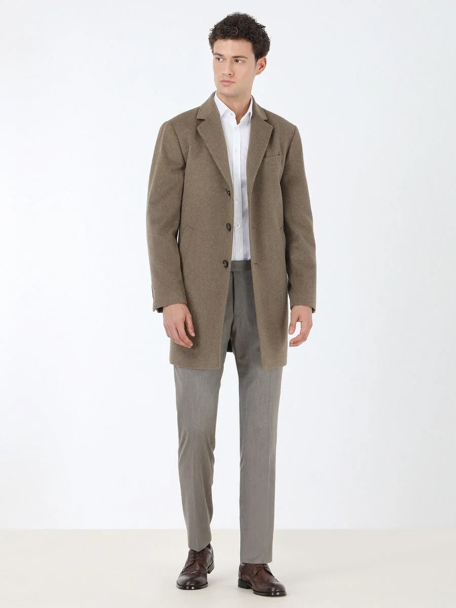 Light Brown Weaving Overcoat - 2