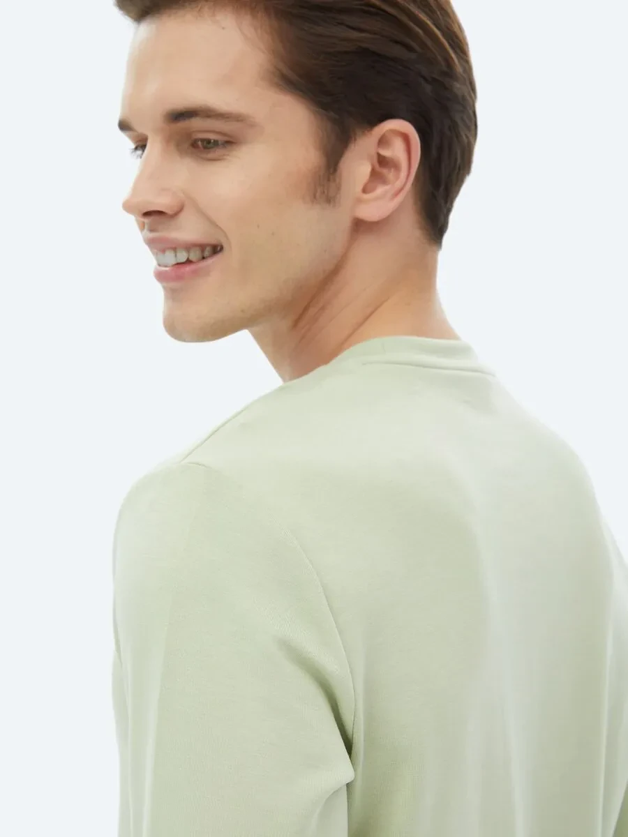 Light Green Crew Neck Printed Sweatshirt - 8