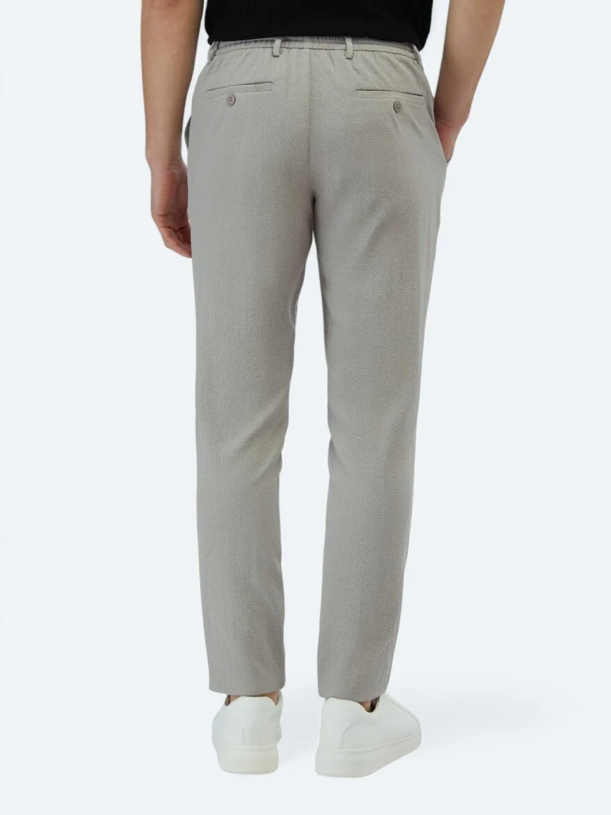 Light Grey Knitting Jogging Fit Casual Trousers 