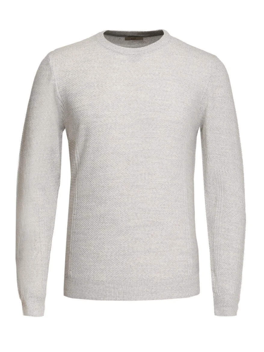 Light Grey Knitwear Sweatshirt - 6