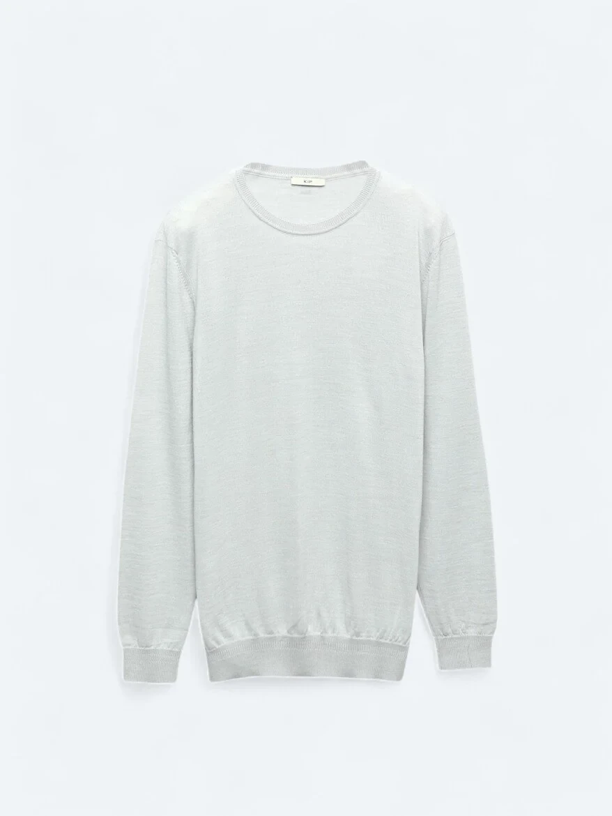 Light Grey Knitwear Sweatshirt - 8