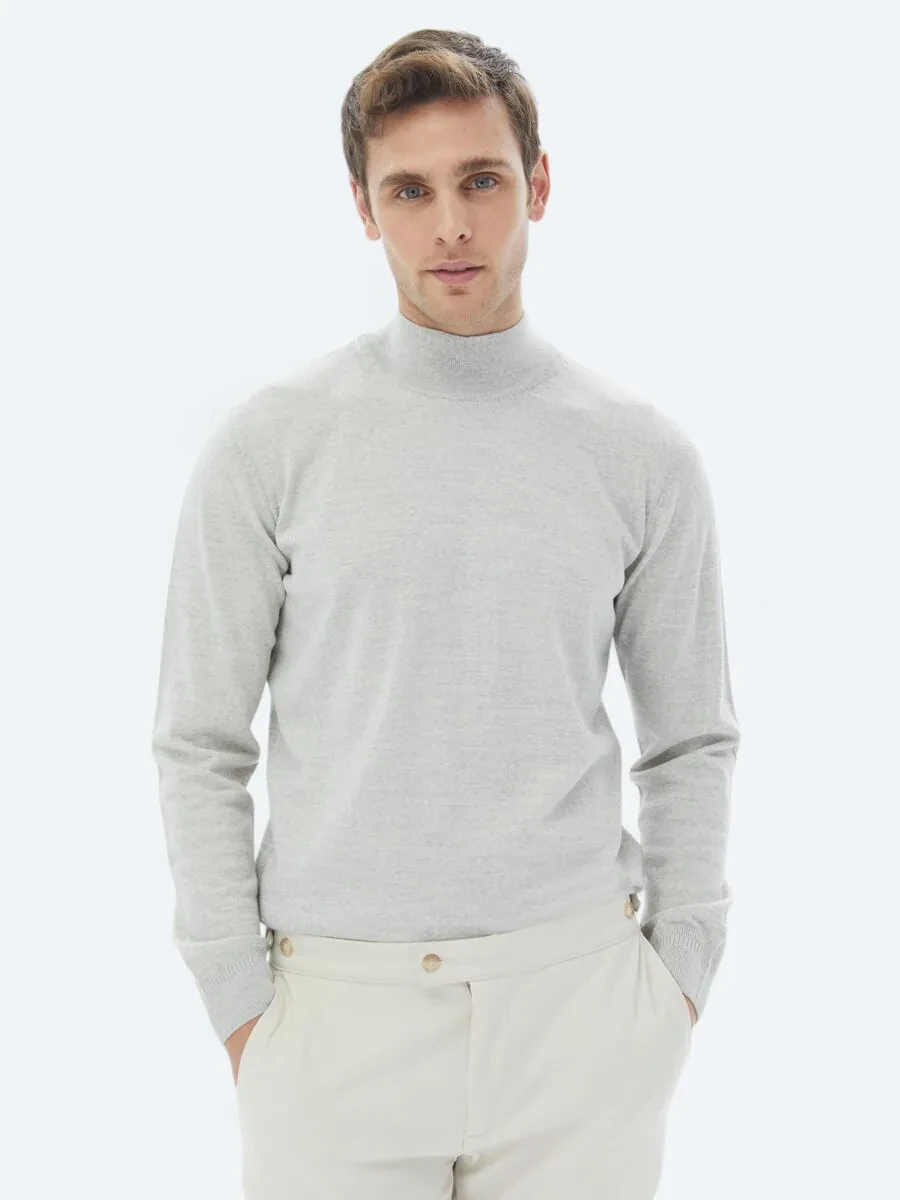 Light Grey Knitwear Sweatshirt - 1