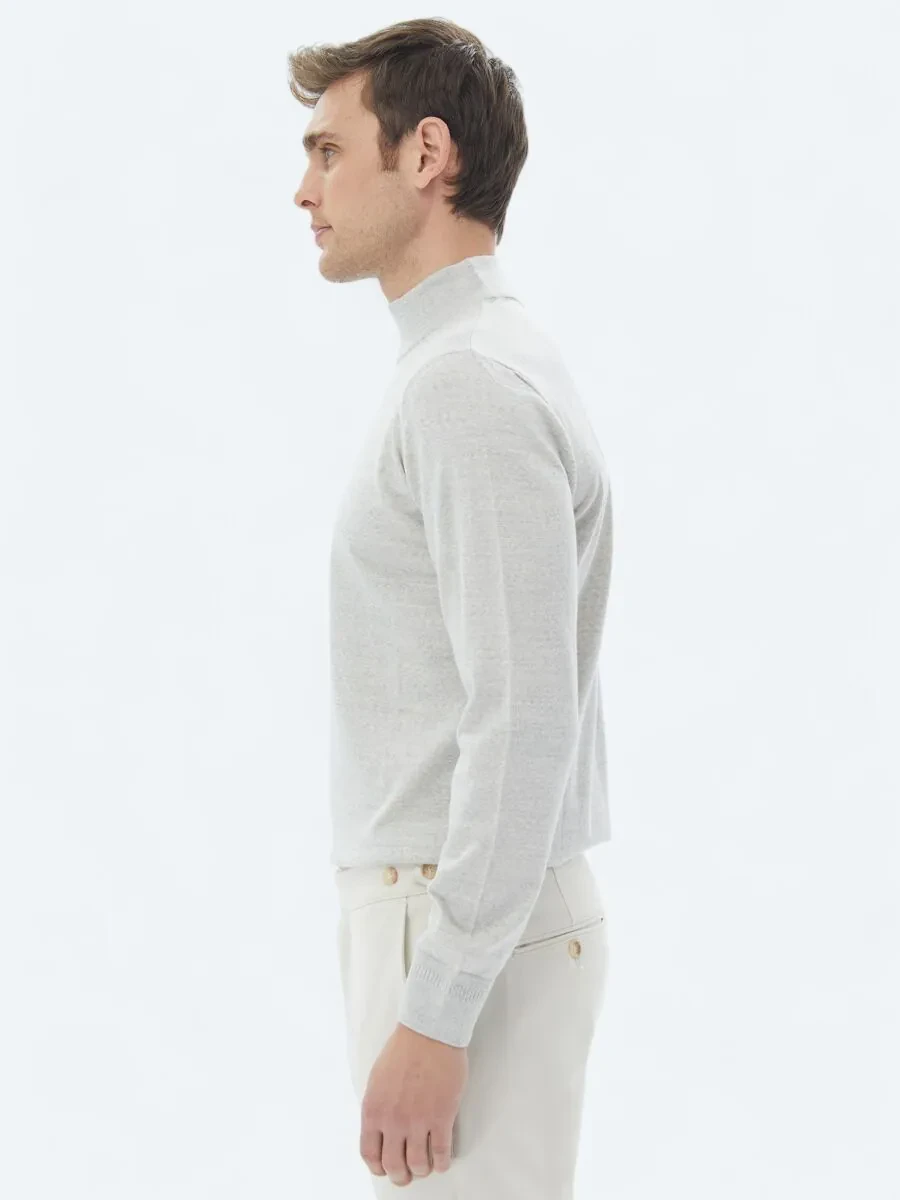 Light Grey Knitwear Sweatshirt - 4