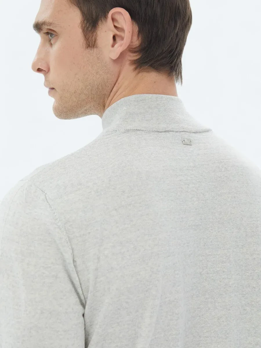 Light Grey Knitwear Sweatshirt - 5