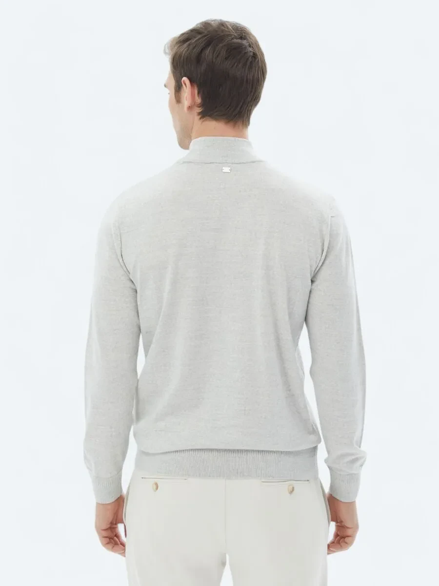 Light Grey Knitwear Sweatshirt - 6