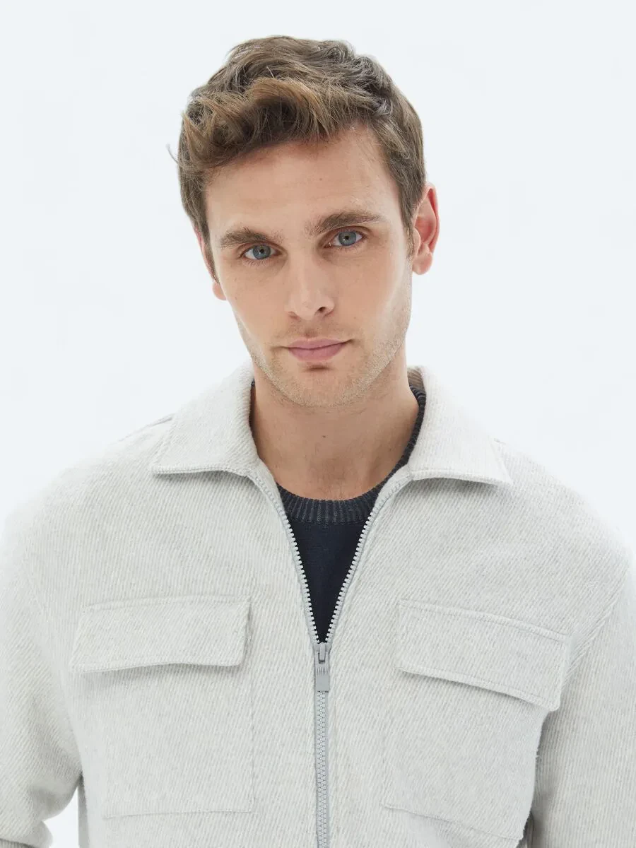 Light Grey Overshirt - 4