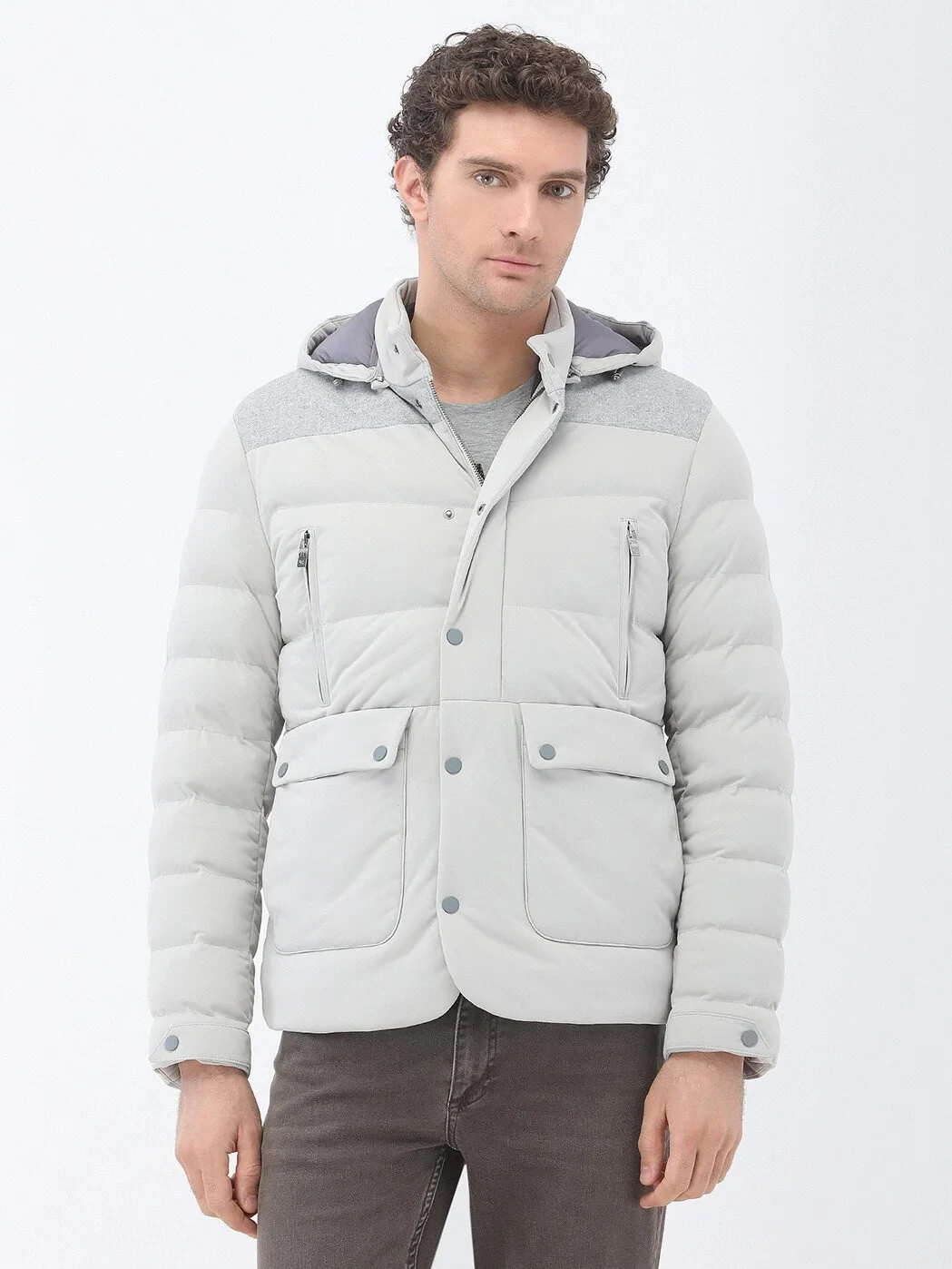 Light Grey Regular Fit Blazer - 1