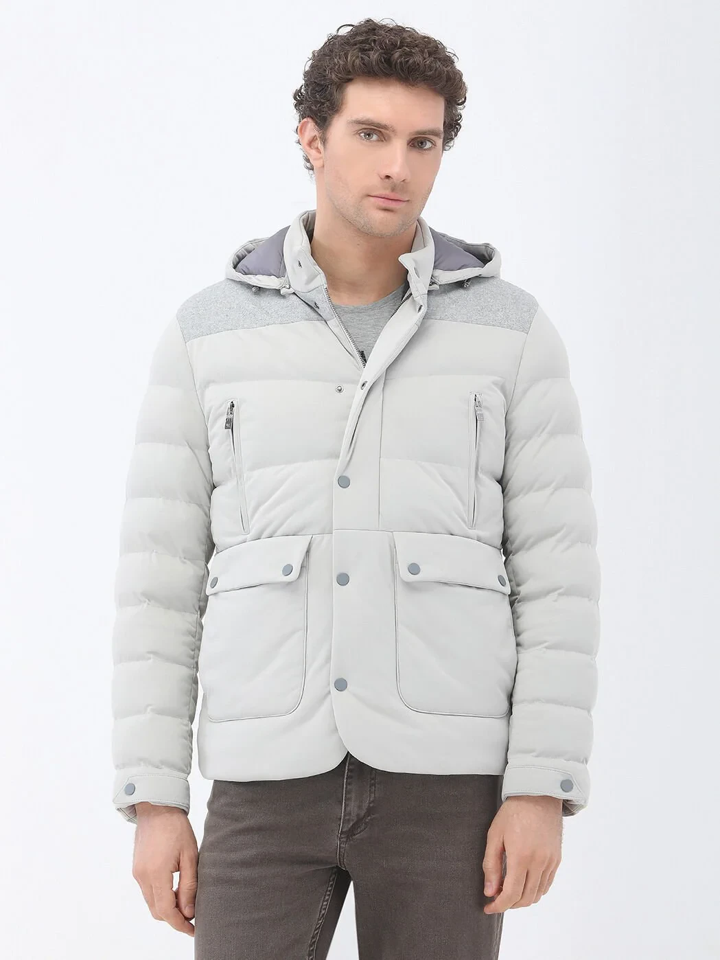 Light Grey Regular Fit Blazer - 1