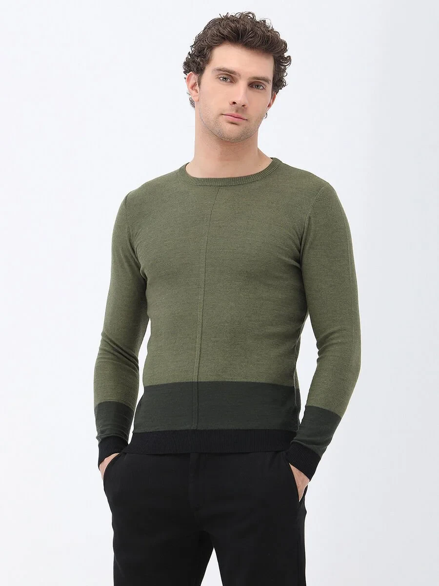 Light Khaki Knitwear Sweatshirt - 1