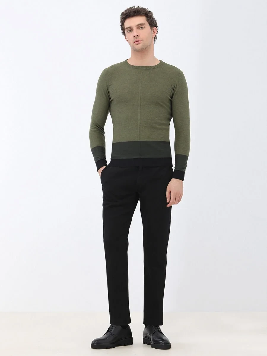 Light Khaki Knitwear Sweatshirt - 2