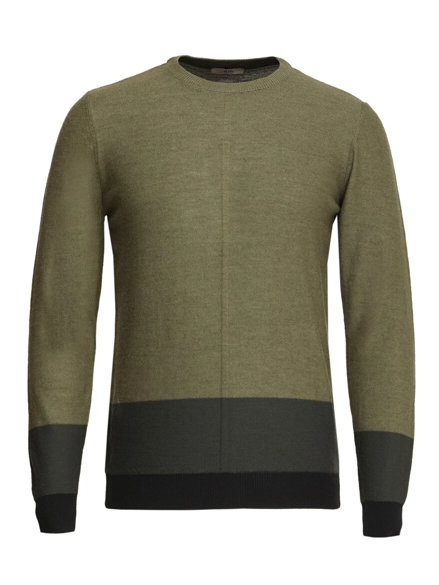 Light Khaki Knitwear Sweatshirt - 6