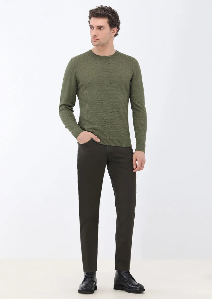 Light Khaki Knitwear Sweatshirt - 2