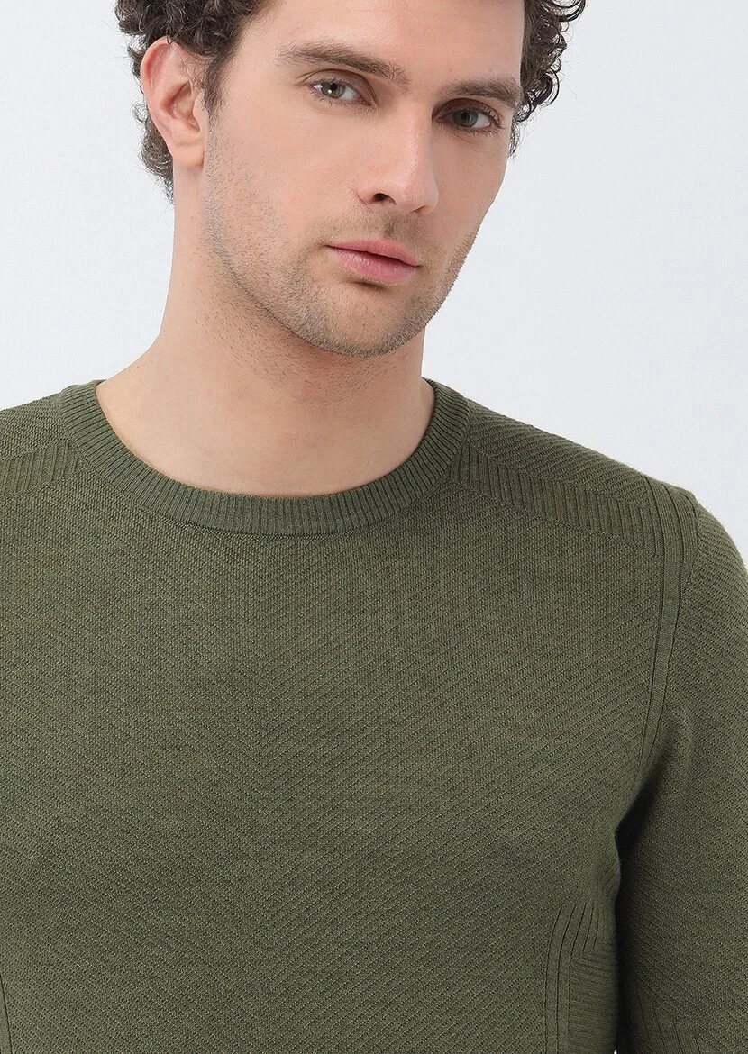 Light Khaki Knitwear Sweatshirt 