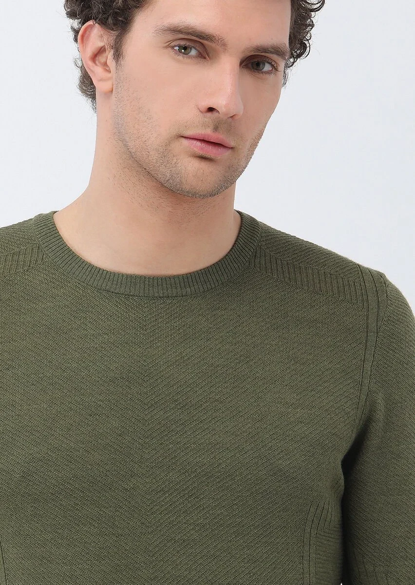 Light Khaki Knitwear Sweatshirt - 4