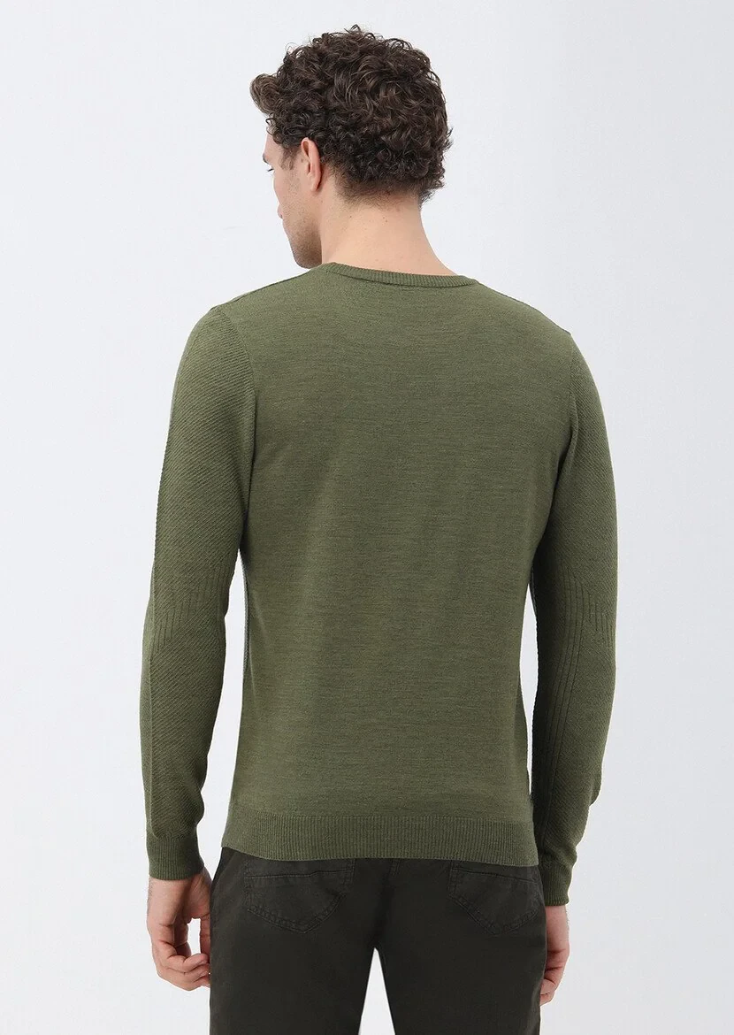 Light Khaki Knitwear Sweatshirt - 5