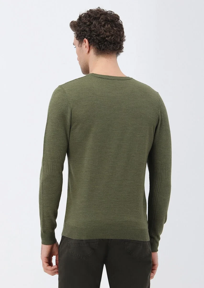 Light Khaki Knitwear Sweatshirt - 5