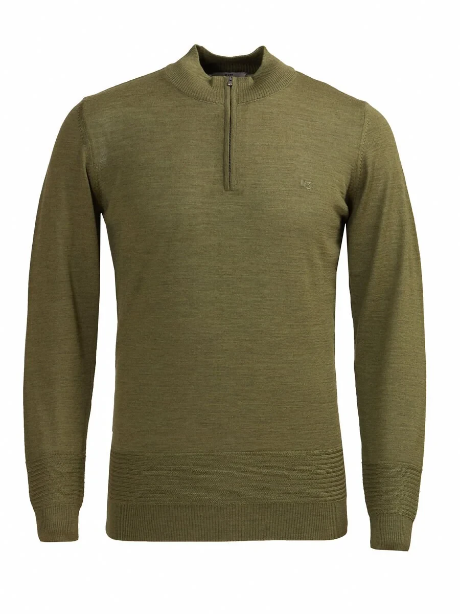 Light Khaki Knitwear Sweatshirt - 1