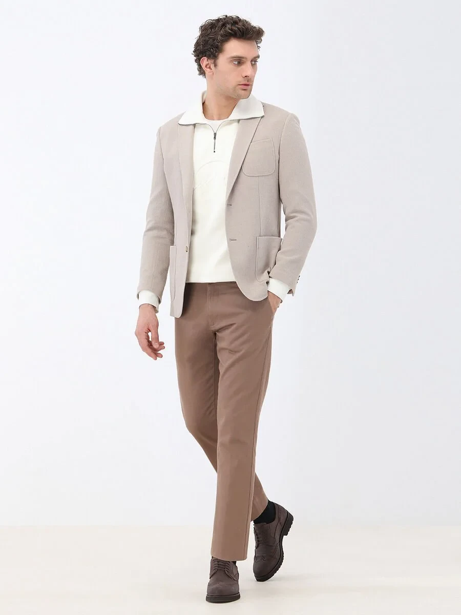 Light Mink Micro Slim Fit Jacket - 2