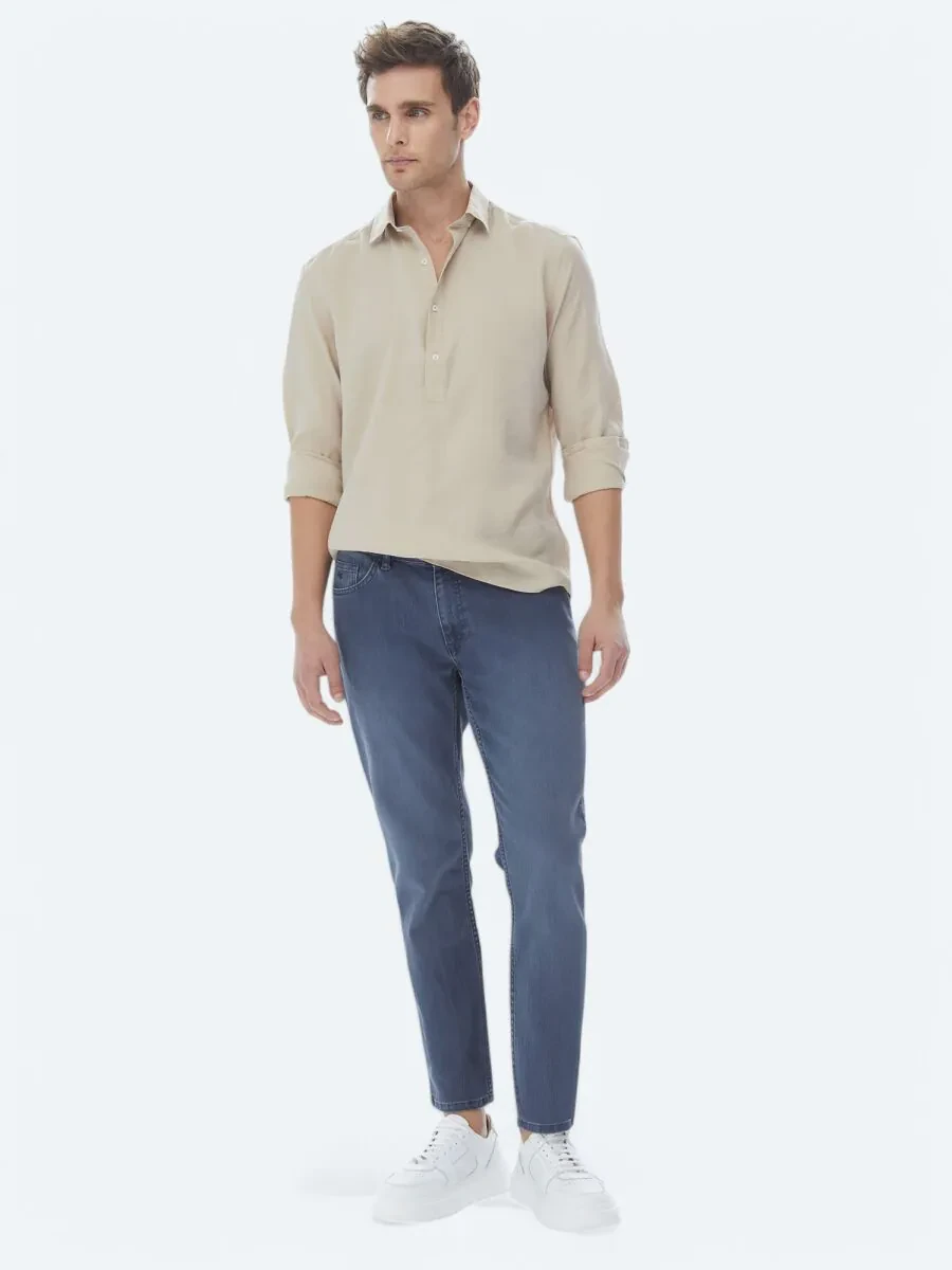 Light Mink Regular Fit Weaving Casual Shirt - 5