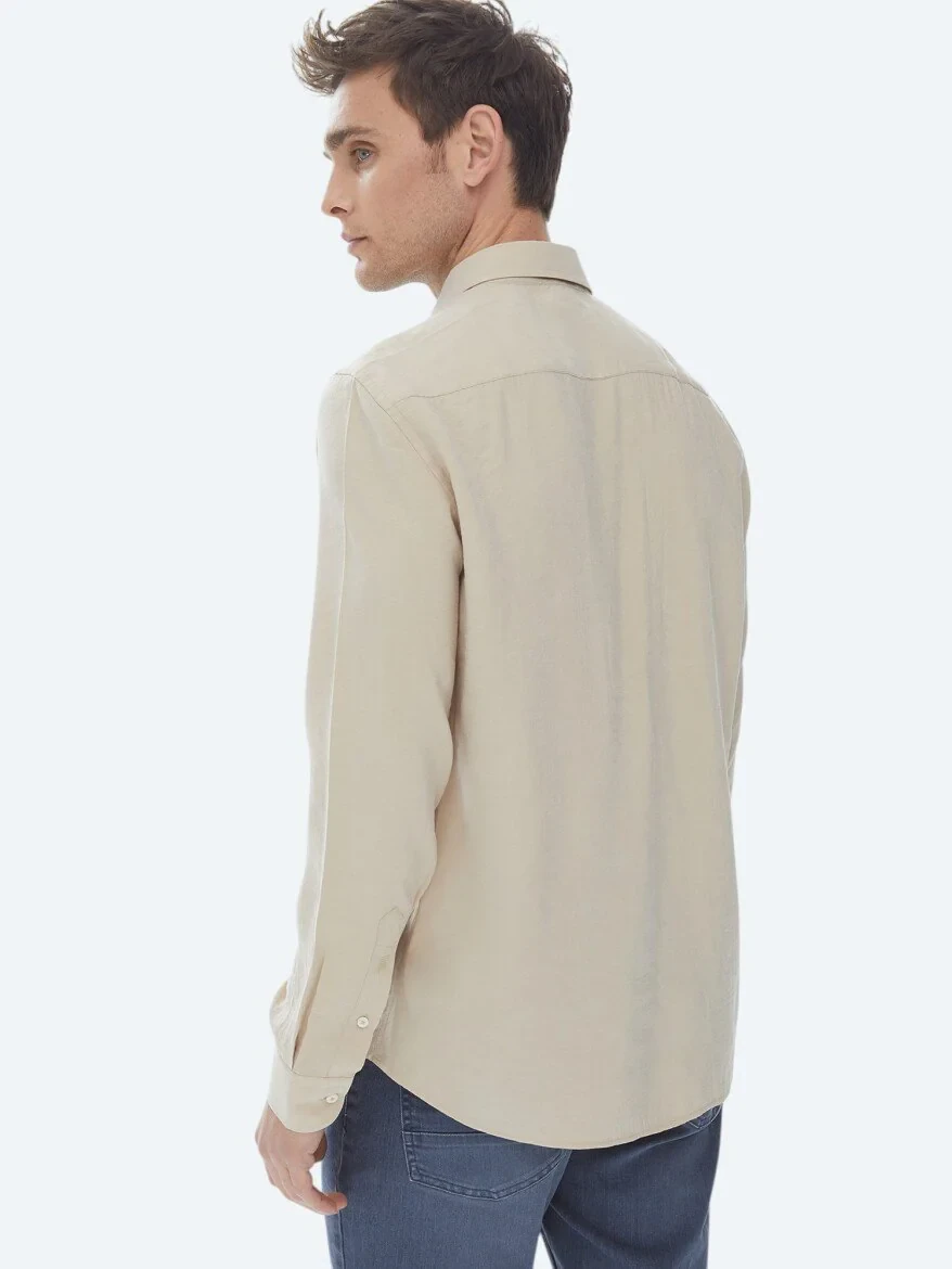 Light Mink Regular Fit Weaving Casual Shirt - 8