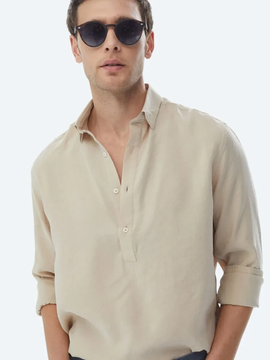 Light Mink Regular Fit Weaving Casual Shirt - 10