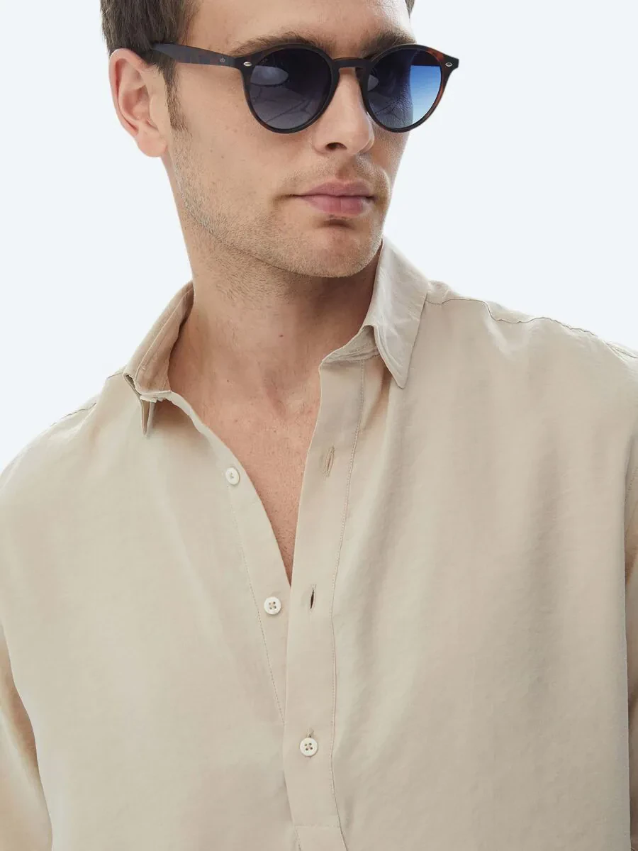 Light Mink Regular Fit Weaving Casual Shirt - 11