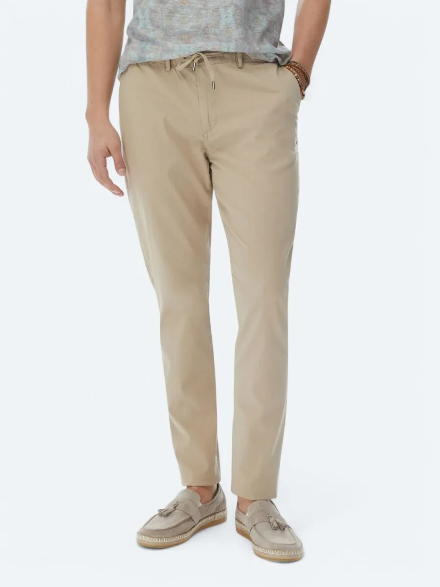 Light Mink Weaving Jogging Fit Casual Cotton Blended Trousers - 3