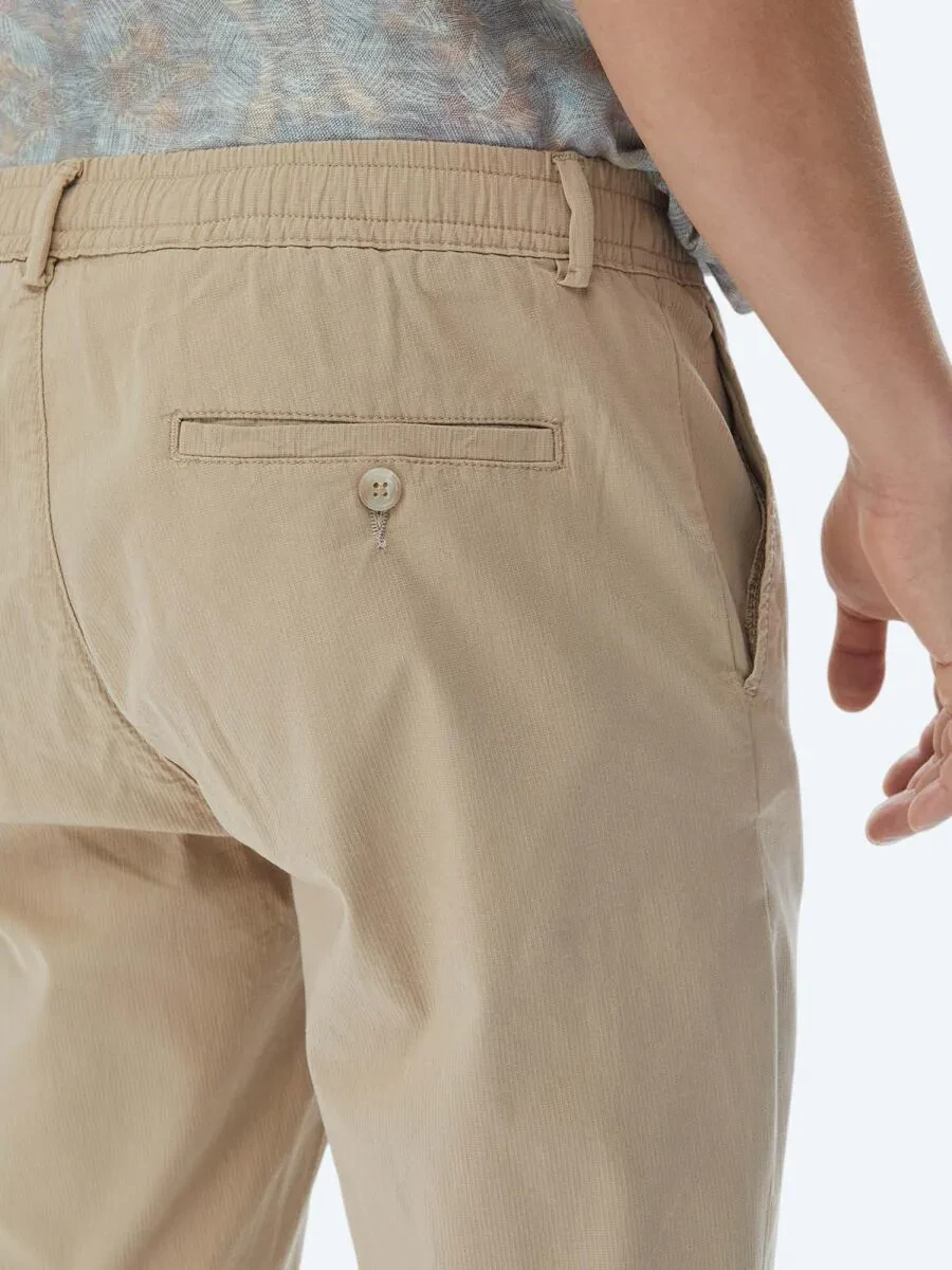 Light Mink Weaving Jogging Fit Casual Cotton Blended Trousers - 5