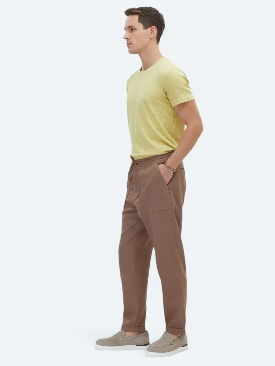 Light Mink Weaving Jogging Fit Casual Trousers - 2