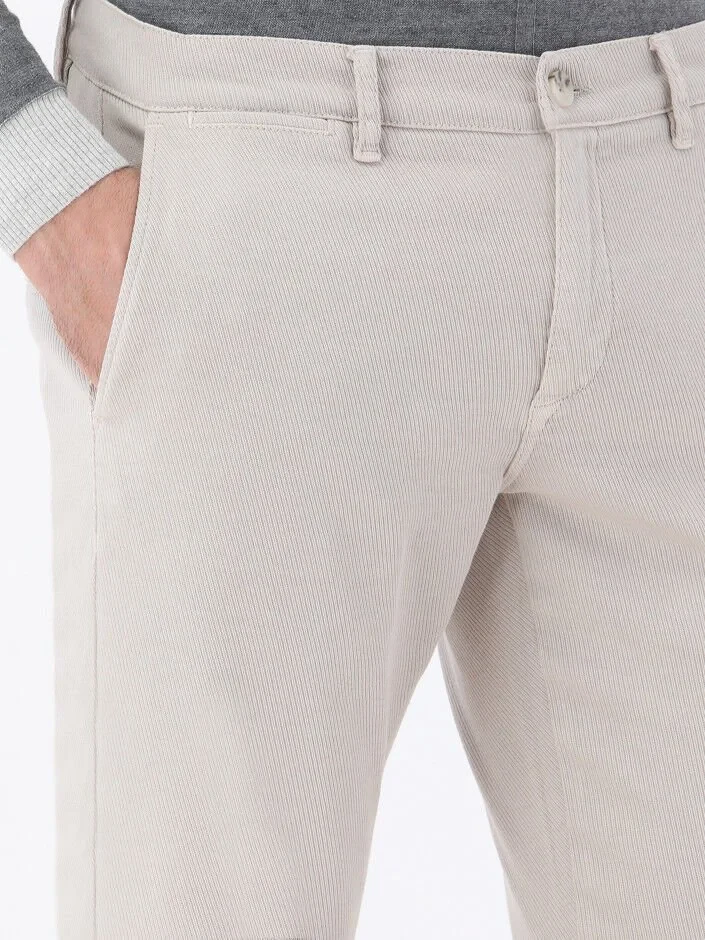 Light Mink Weaving Slim Fit Smart Casual Cotton Blended Trousers - 4