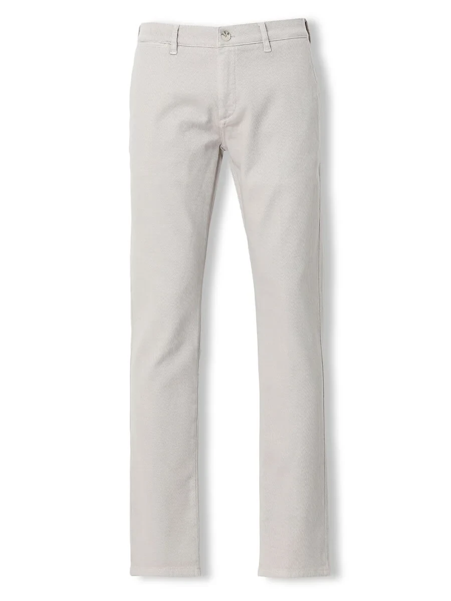 Light Mink Weaving Slim Fit Smart Casual Cotton Blended Trousers - 6
